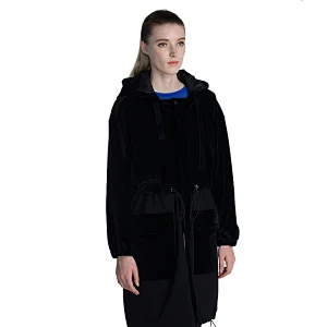 2020 newest style streetwear ladies full zip heat transfer print logo long jacket