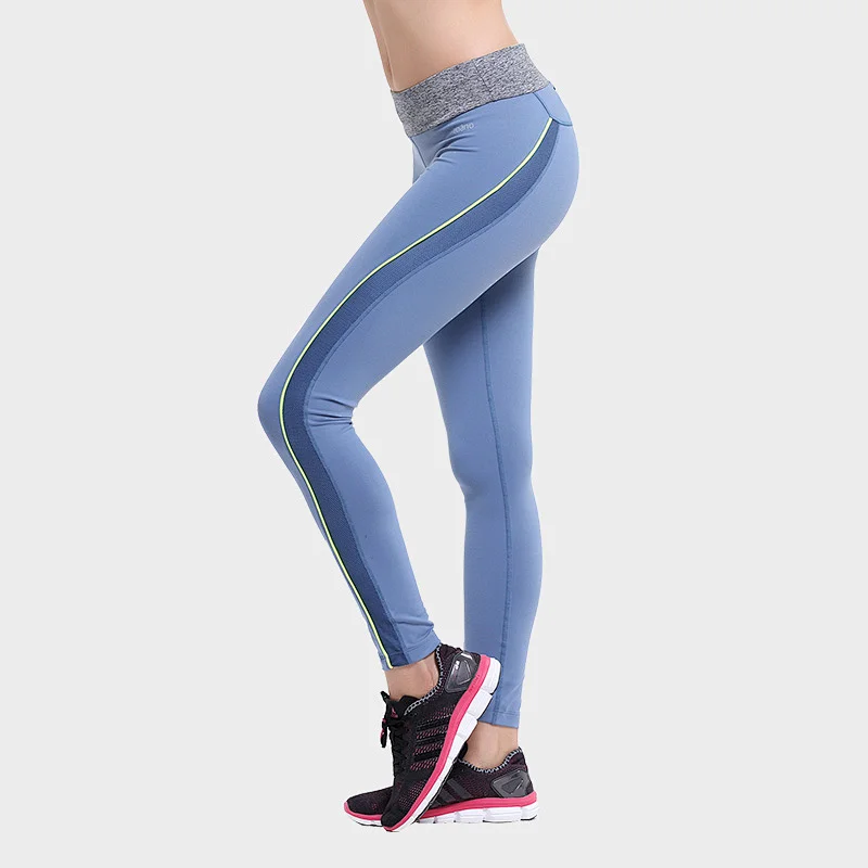 Summer slim fit pattern mesh elastic drawing  waistband active  gym leggings running pants with custom logo