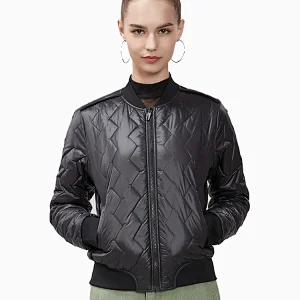 2020 Winter ladies  quilted square stripe fitness jacket workout style women's jacket
