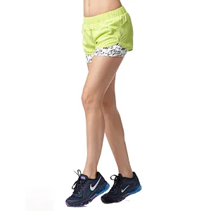 Custom women's spandex double layer waist casual sports beach shorts Hot Sell Women Sports Wear Short Great Stretch Yoga Shorts