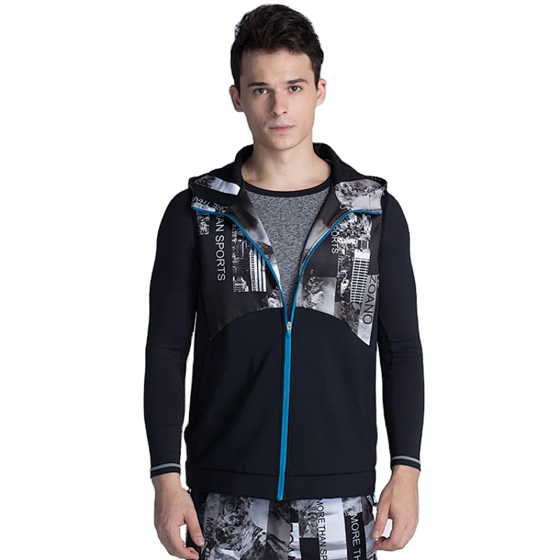 New fashion casual zip  men  hoodie vest
