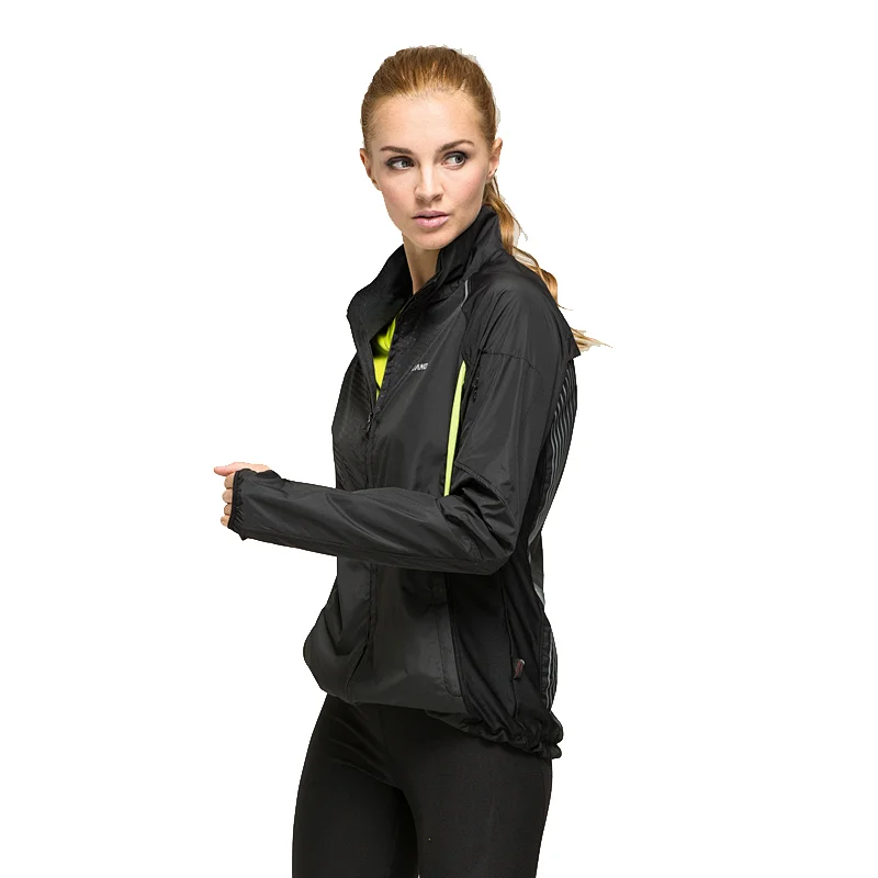 Wholesales women high quality running windbreaker  with logo  gym sport jacket for women
