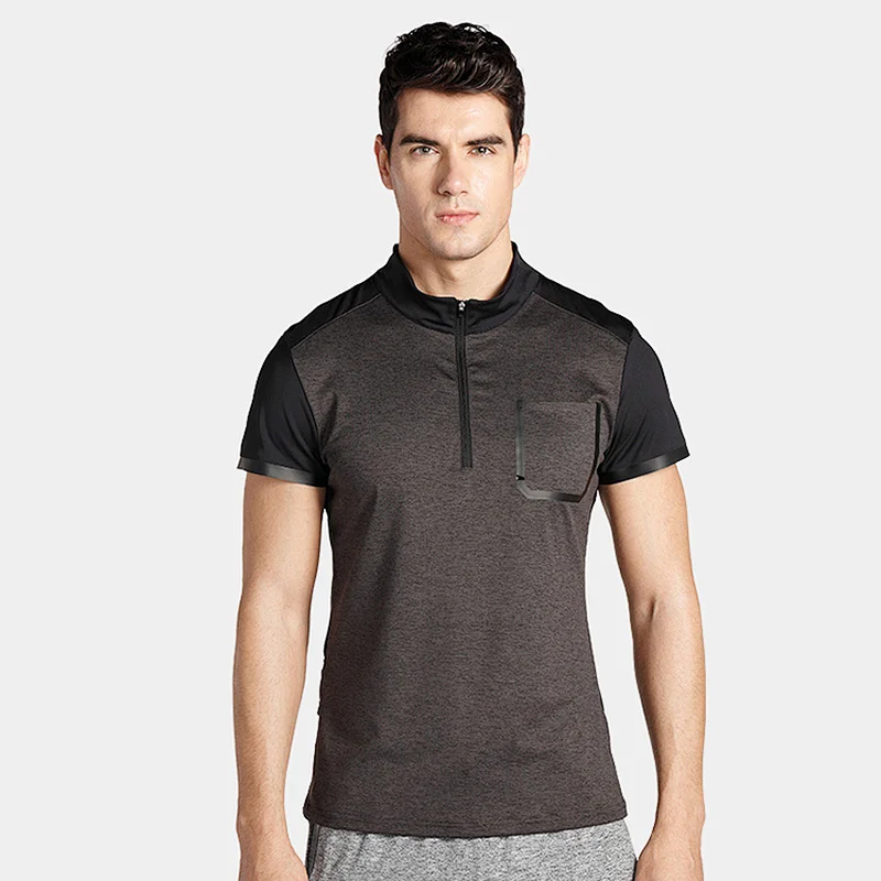 Quick dry sports wear casual t-shirt short sleeve pocket mens T-shirt