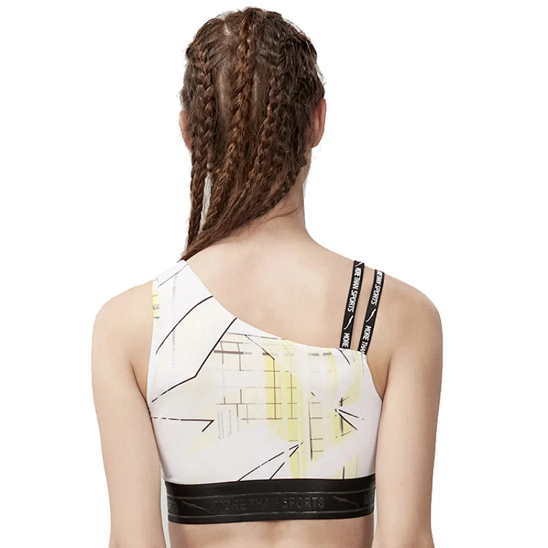 Custom logo seamless workout fitness yoga padded sports bra for women Custom logo sexy one shoulder sports yoga bra