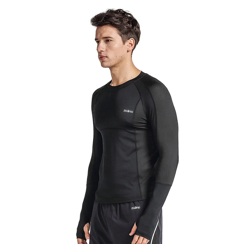 Hot Sale Long Sleeve Colorblock Dry Fit Tee Shirts Wholesale Sports Gym T shirt for Men
