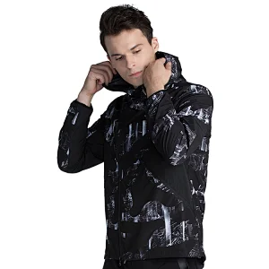 Mens  Popular styles printing windbreaker fashion hiphop  drawstring with  sloping  zipper windbreaker