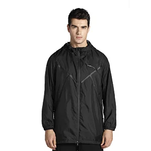 Sun protection windproof woven outerwear sportswear men UPF hoody skin jackets with waterproof zip