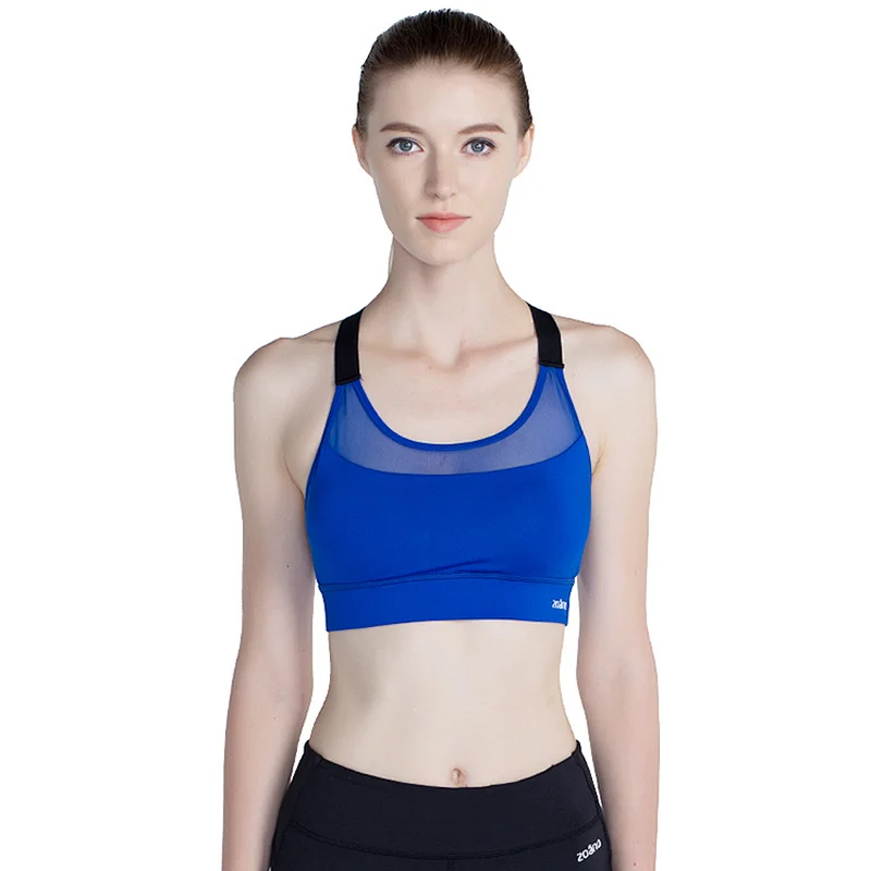 2020 workout triangle yoga bra mesh women high quality Strappy removable cup Sports Bra