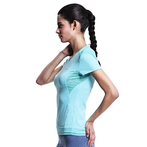 High quality sport short sleeve T-shirt for women running yoga v neck breathable slim fit t shirt