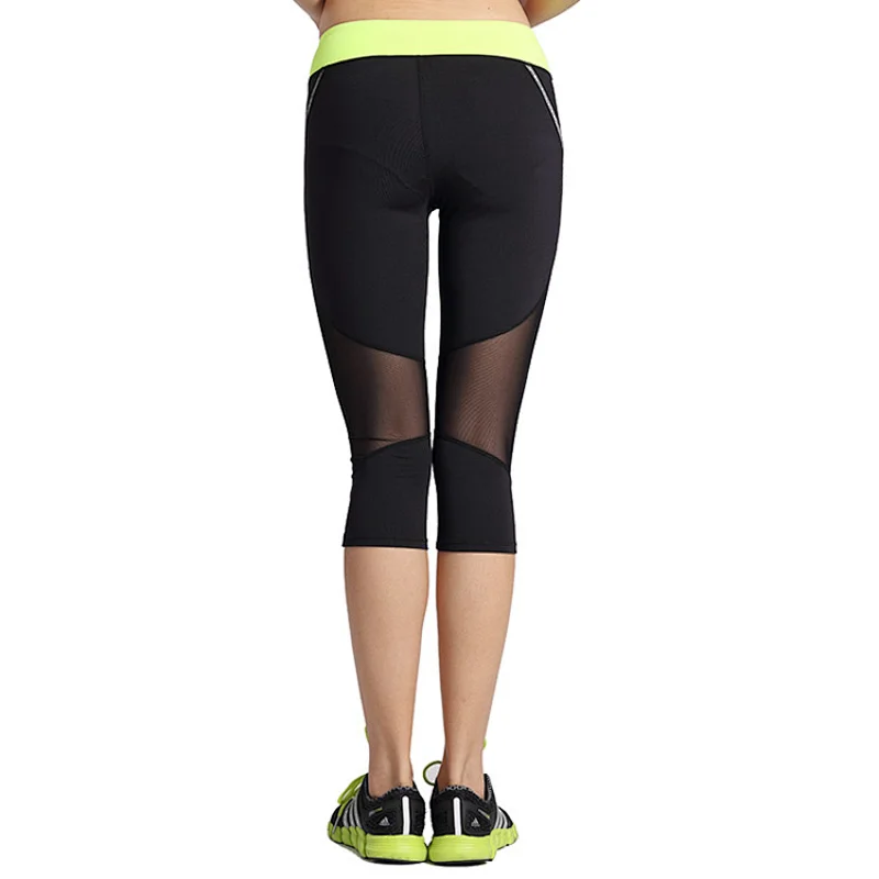 Wholesale running athletic half pants cheap mesh  yoga leggings