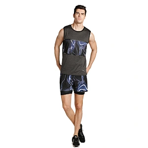 Mens running sport vest sublimation printing  mesh tank top