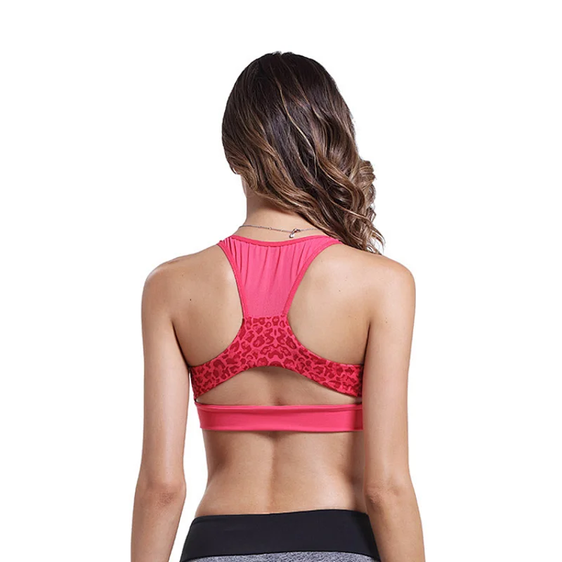Fitness Top High Impact Leopard Print Custom Sports Bra Womens