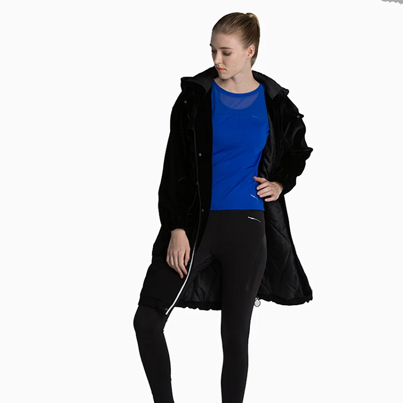 2020 newest style streetwear ladies full zip heat transfer print logo long jacket