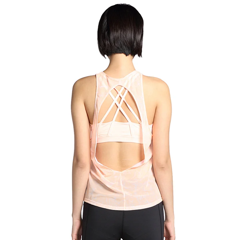 Women mesh sublimation vest  graphic printing yoga running fitness tank active wear tank top Custom logo designed tank topwoman
