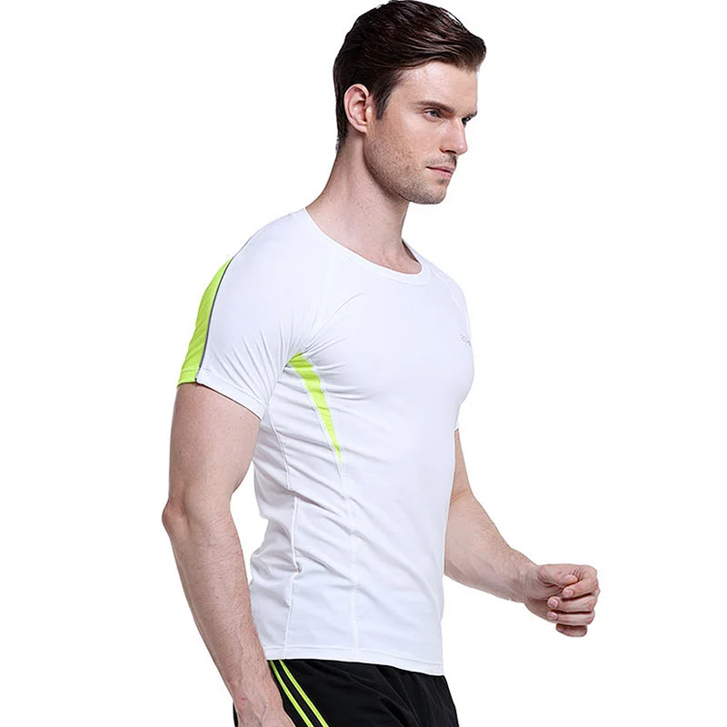 Fitness Sports Elastic Clothing Athletic Bodybuilding muscle fit Mens Running T Shirts sport