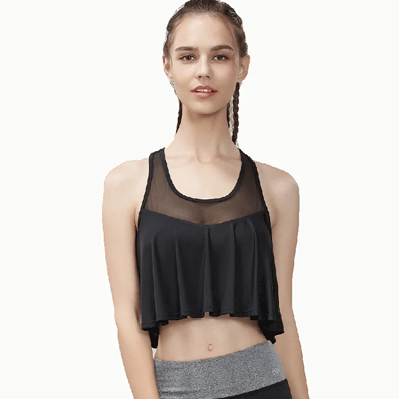 2020 wholesale hoodies ladies yoga bra women pushup cup full back sleeveless New design custom logo mesh active yoga sports bra