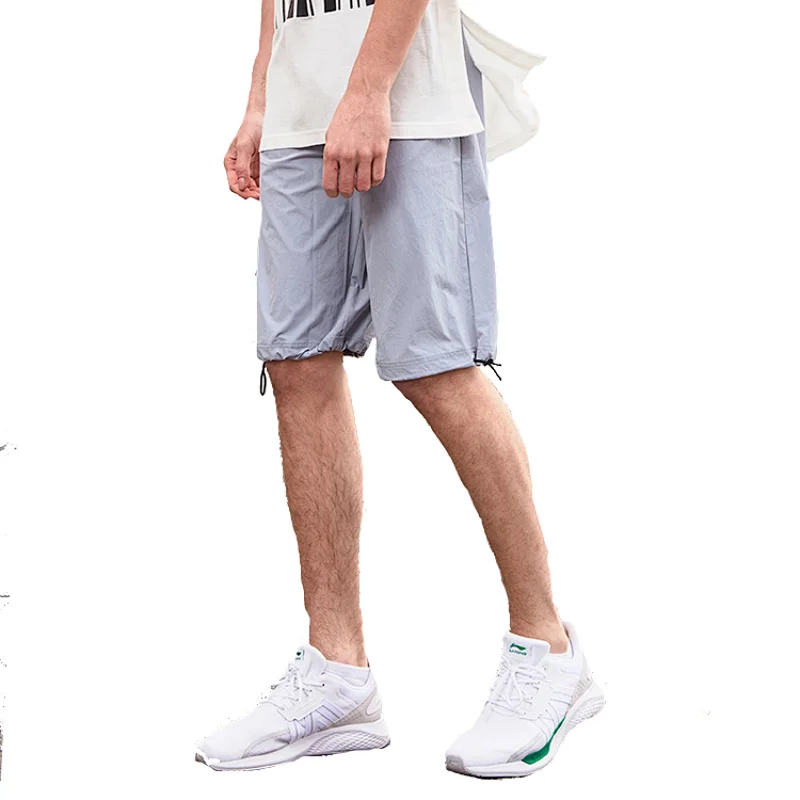 Men's running Workout Lightweight nylon Shorts Elastic Waistband fitness pants with Pockets