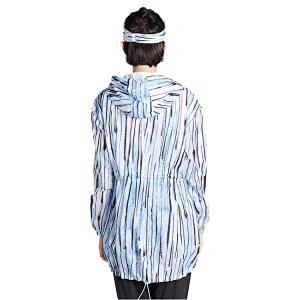 Women popular light weight running windbreaker sublimation print  jacket with adjustable on waistband