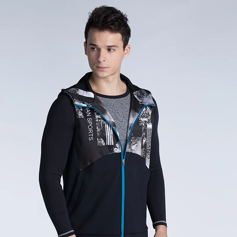 New fashion casual zip  men  hoodie vest