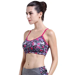 2020 ladies sublimation printed hot sexy yoga bra custom simple pushup back cross strap removable cup Sports Bra