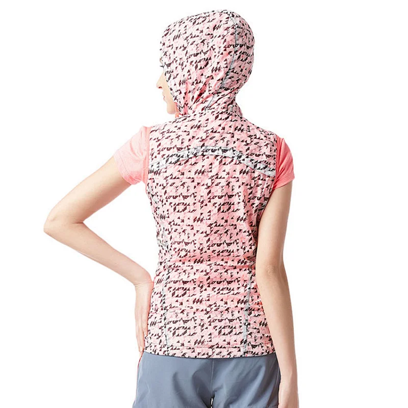 Custom Best selling Ladies Vest with hood sublimation print fitness Sportswear Jacket