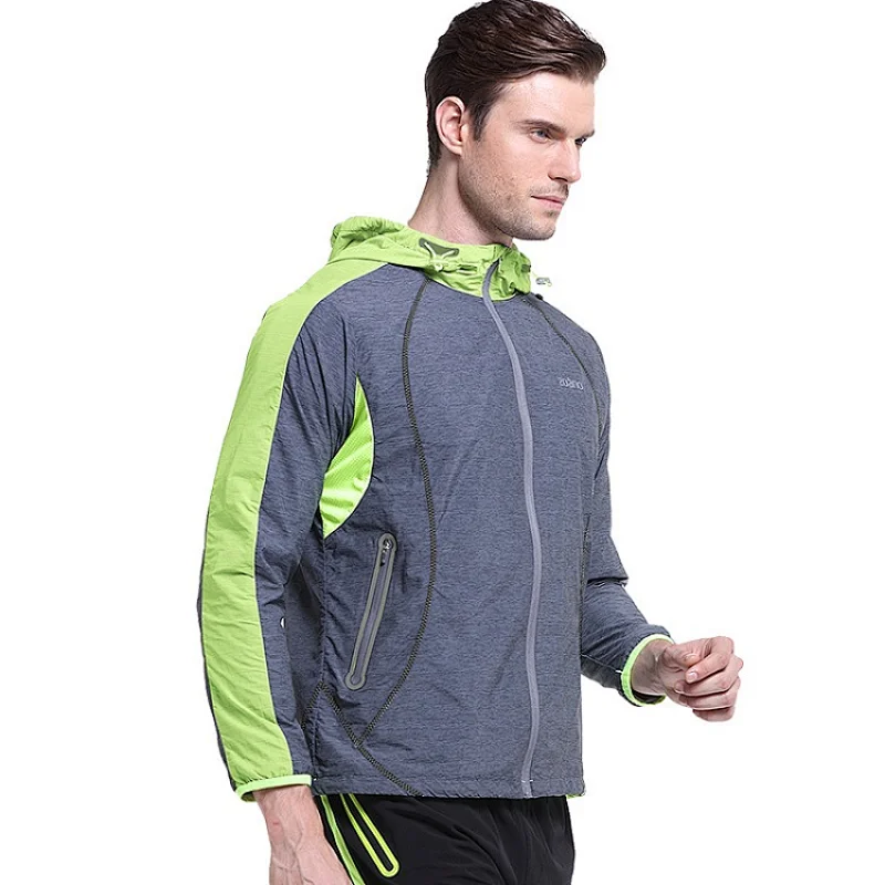 Designed logo light weight running windbreaker jacket with zipper running light weight jacket