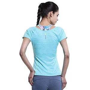 fast dry sport short sleeve T-shirt for women running yoga round collar breathable workout  t shirt for women casual