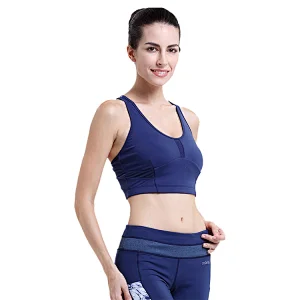 ladies sexy pushup yoga bra women high quality removable cup cross back mesh Sports Bra