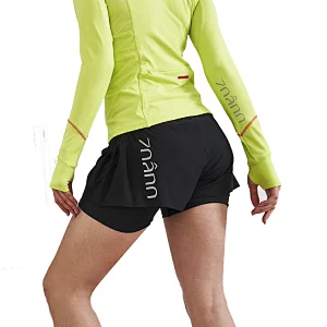 custom logo Black Favorable Price Custom Soft Stretchy 2 in 1  Short polyester FitnesSports Wear Short Great Stretch Yoga Shorts
