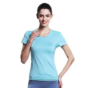 High quality sport short sleeve T-shirt for women running yoga v neck breathable slim fit t shirt