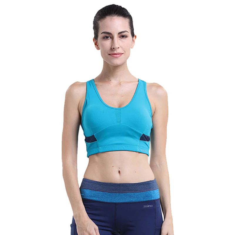 ladies sexy pushup yoga bra women high quality removable cup cross back mesh Sports Bra