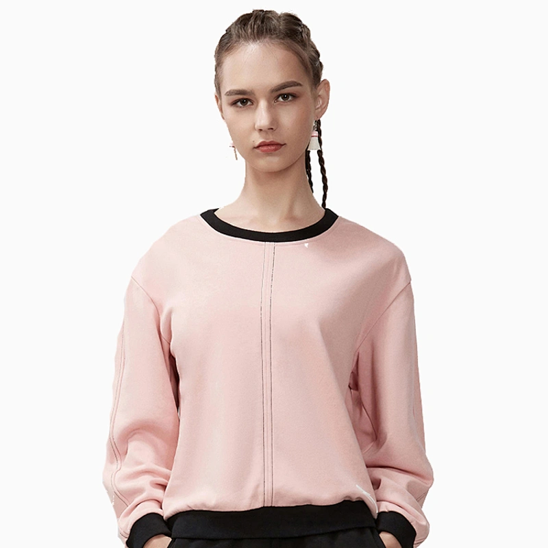Custom logo 2020 fashion loose sports running crew neck sweater for women