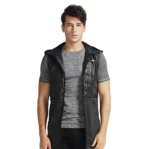 New fashion casual padded  men zip hoodie vest