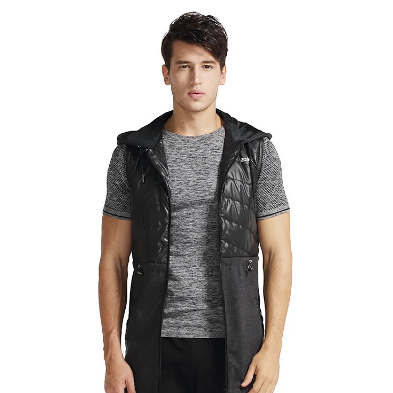 New fashion casual padded  men zip hoodie vest