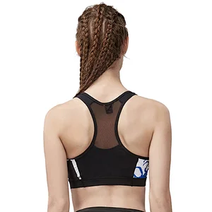 Women Workout Activewear Knitted Customized print Crop Top Custom Racerback bra sport