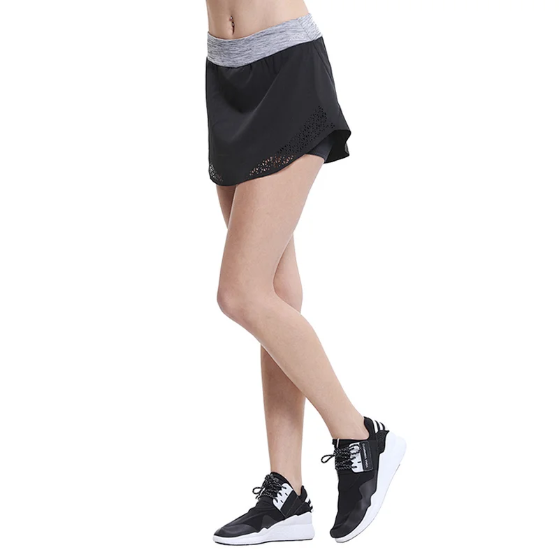 wholesale  women's bodysui shorts skirts 2 piece workout active running shorts set