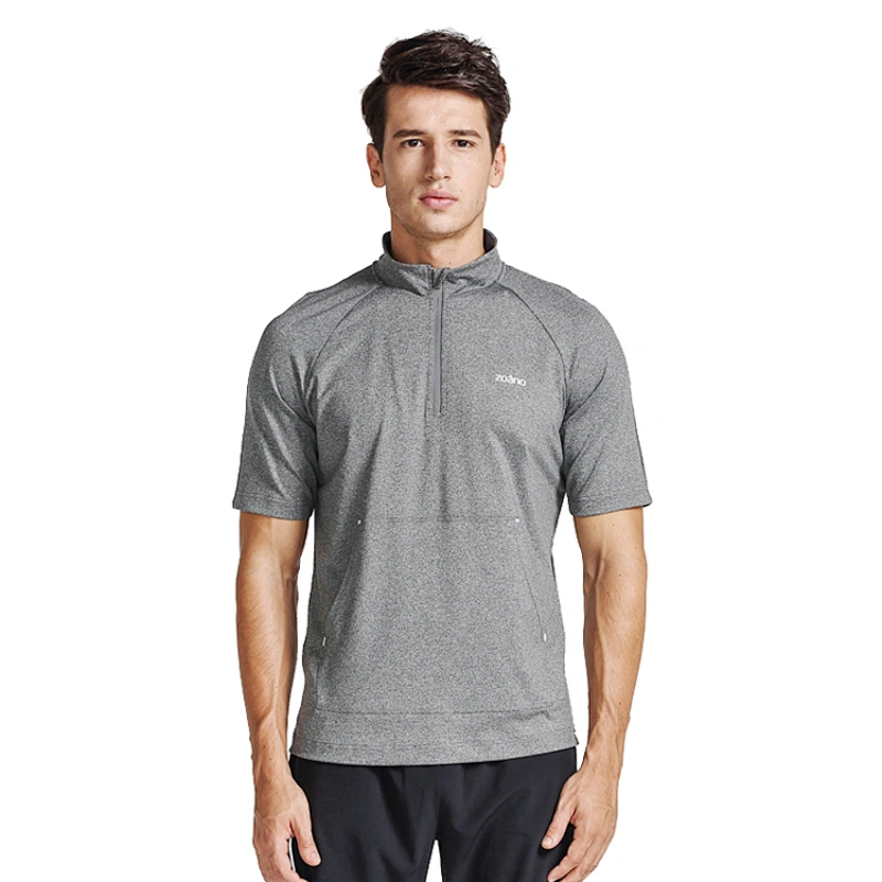 Quick Dry T-shirt half zip Sport Top Sportswear Training t Shirt men sport