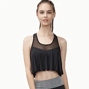 New design custom logo mesh active yoga women pushup cup full back sleeveless New design custom logo mesh active yoga sports bra