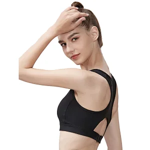 Wholesale  High Elastic Fiber Wide Shoulder Strap Wholesale Women Sports Bra yoga