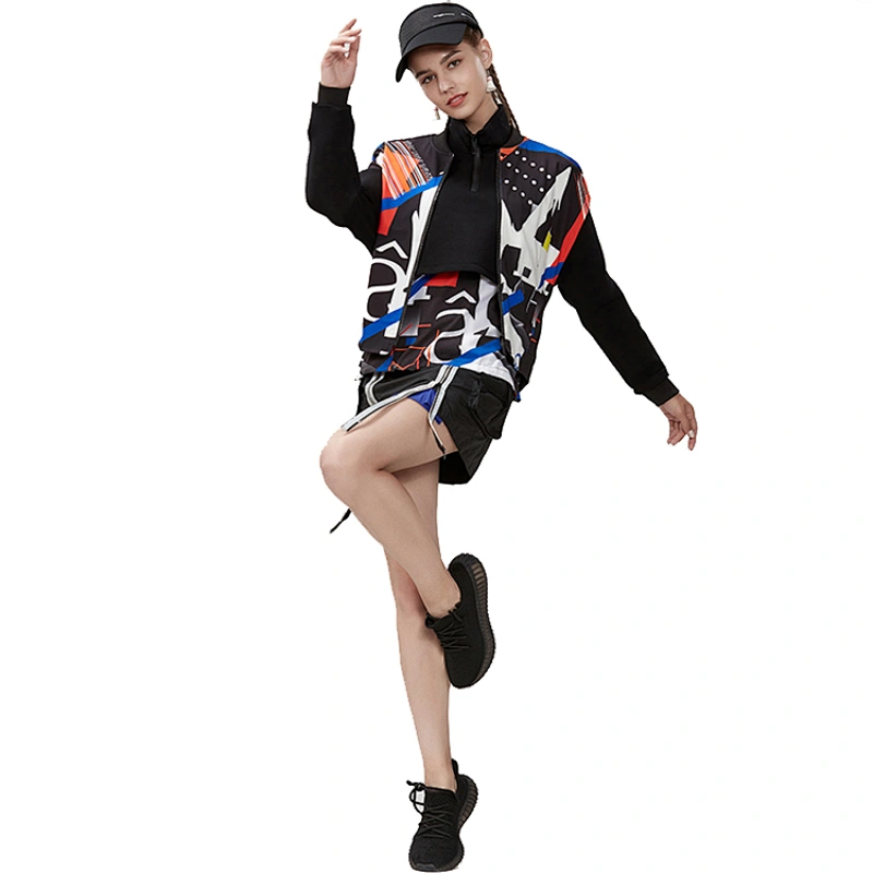 Wome Workout GYM Fitness Yoga Wear Sport Run Yoga active Quick Dry Sport jacket  sublimation printing casual Long shirt