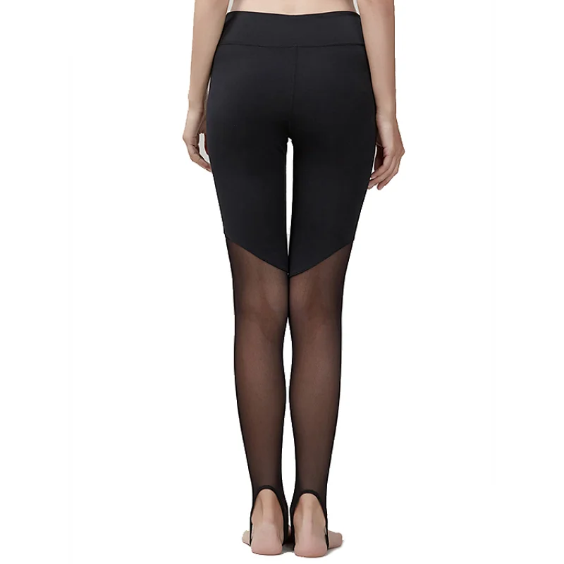 Custom seamless compression tummy control sports tights denim mesh fitness yoga leggings