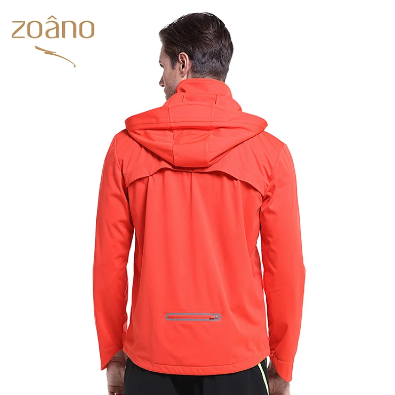 Mens' fashion windbreaker jacket  softshell jacket with  detachable hoody Sports Coat Quick Dry Outdoor Zip Running Jacket