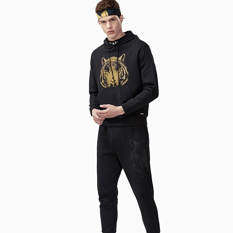 Fashion mens knitting pullovers hooded sweater Long Sleeve crop top