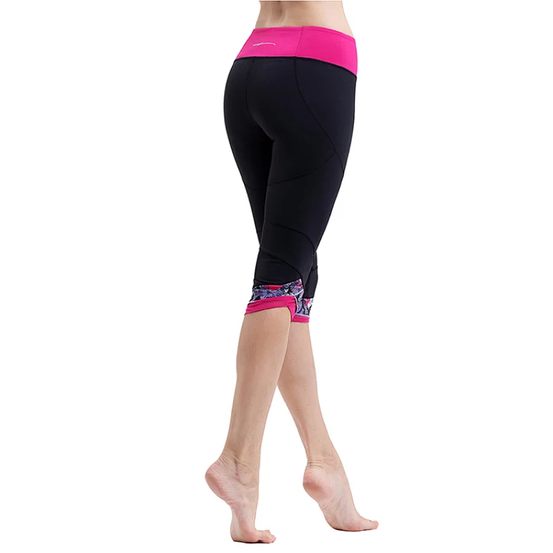Wholesale homme leggings custom logo half tight for women with mesh