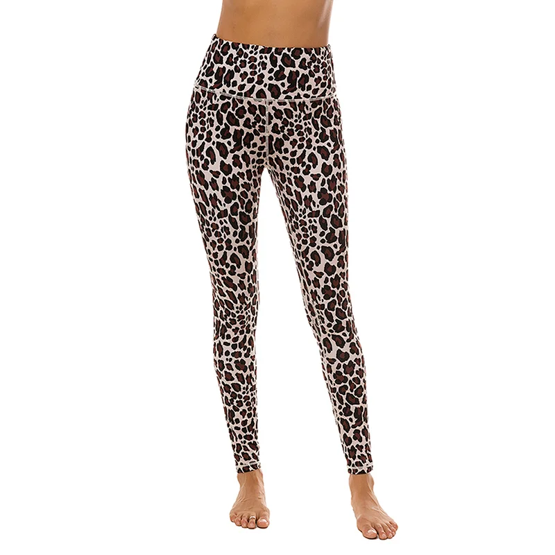 2020 Fashion oem custom sublimation gym workout sport tights  leopard print leggings women yoga pants fitness