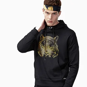 Fashion mens knitting pullovers hooded sweater Long Sleeve crop top