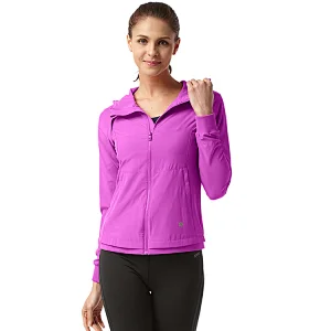 Wholesale protective women sports jacket with hoody light weight jacket