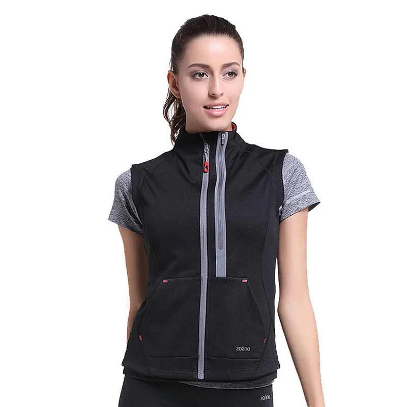 Custom Top Women New Vest solid color logo heat transfer print fitness Sportswear Jacket
