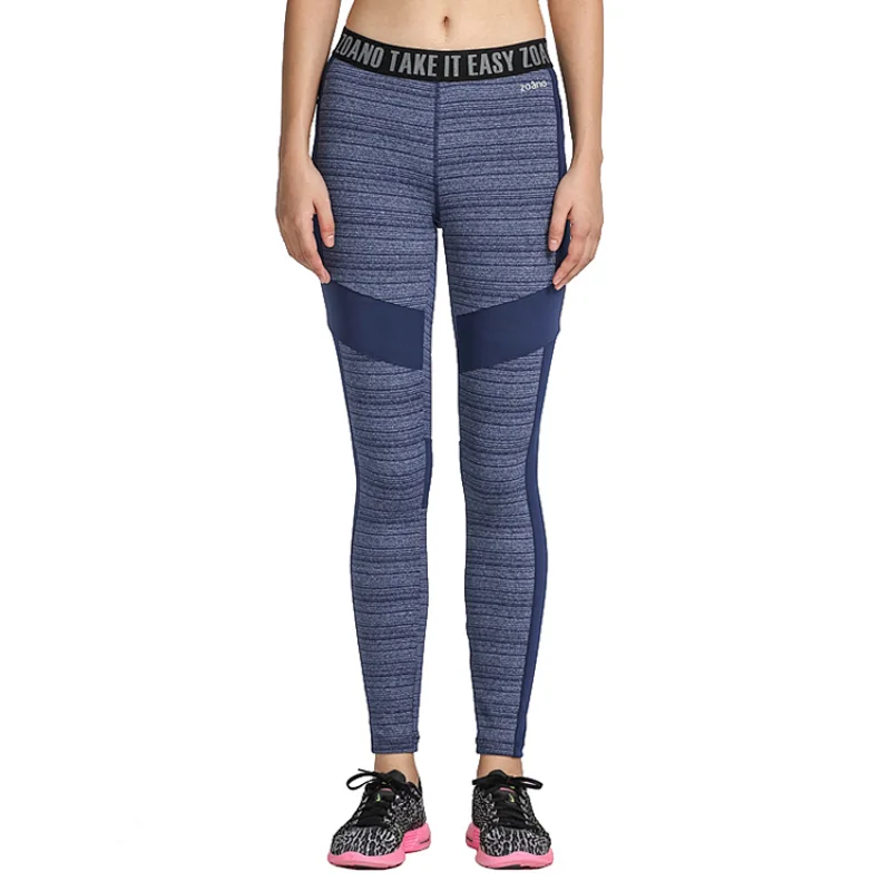 Skinny stripe mid waist gym leggings high spandex  sport running pants  women compression tights