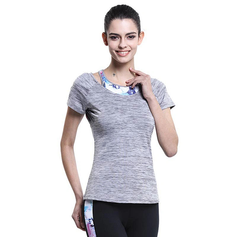 fast dry sport short sleeve T-shirt for women running yoga round collar breathable workout  t shirt for women casual